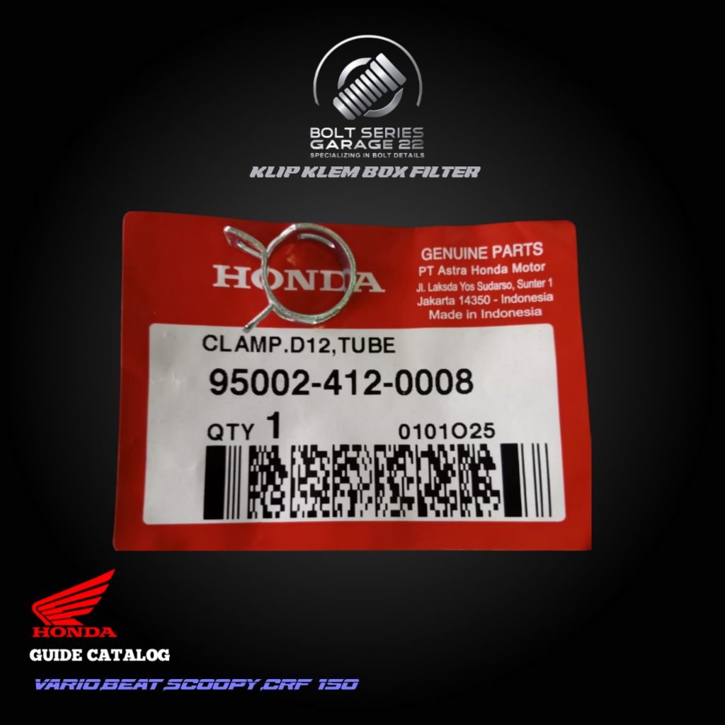 Klip Klem Tube Box Filter Vario Beat Scoppy  CRF 150