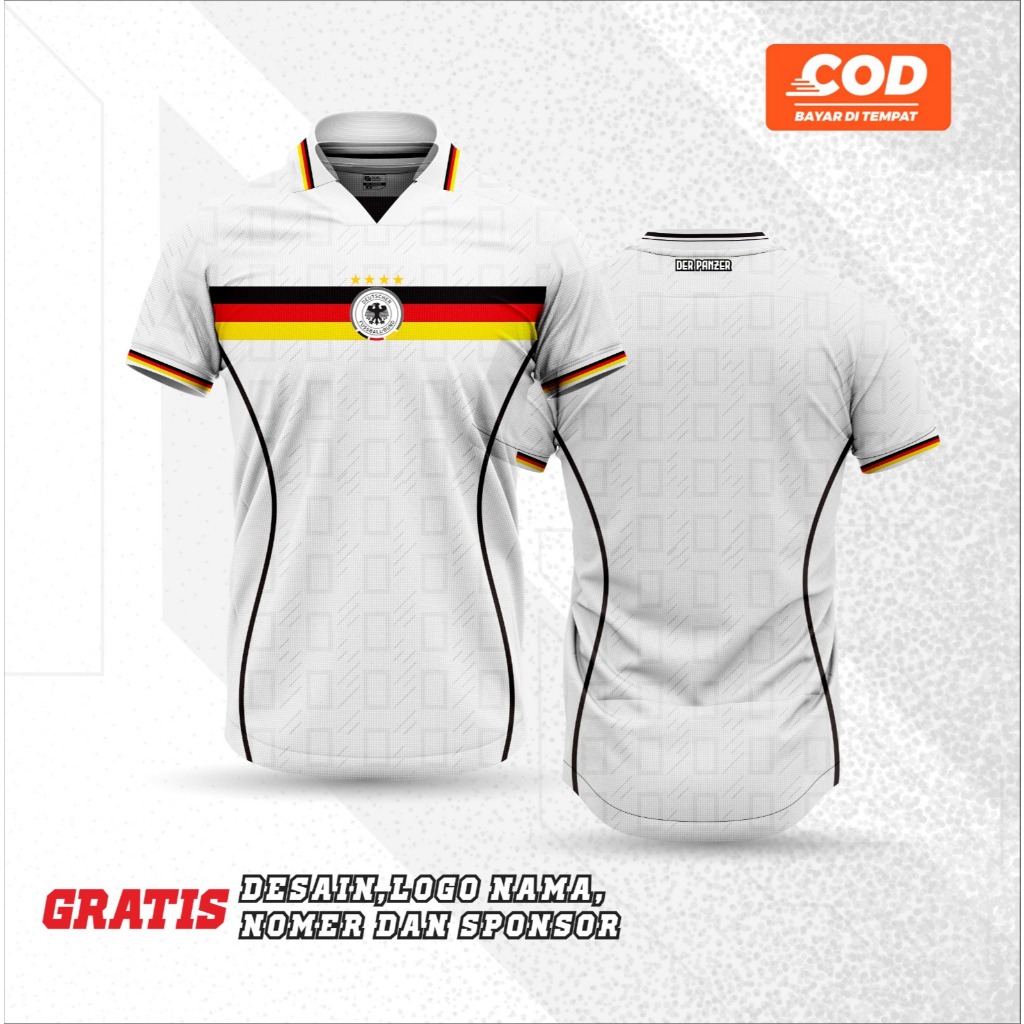 Jersey Der Panzer Timnas Jerman Retro / Jersey Vintage Jerman / Kaos Jerman / Jersey Germany