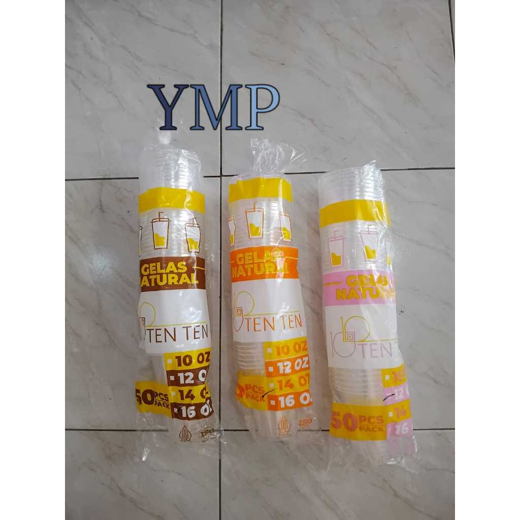 Gelas Plastik cup 12 ,14 , 16 ,18 , 22 oz , Slim 18oz  Cup TEN TEN bening