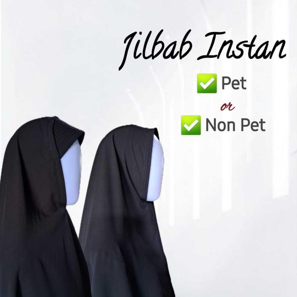 JILBAB PET DAN NON PET JETBLACK
