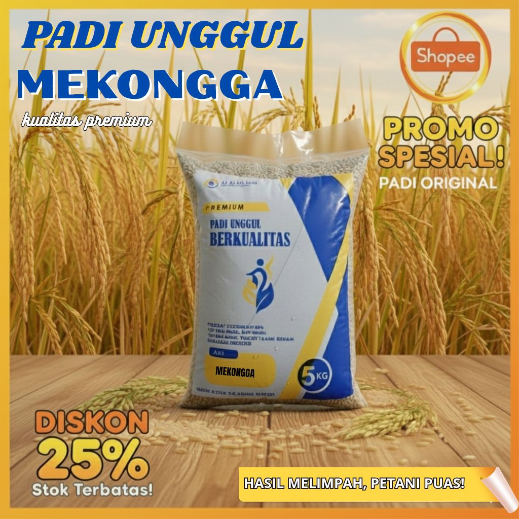 BENIH PADI UNGGUL BERKUALITAS MEKONGGA KEMASAN 5KG premium