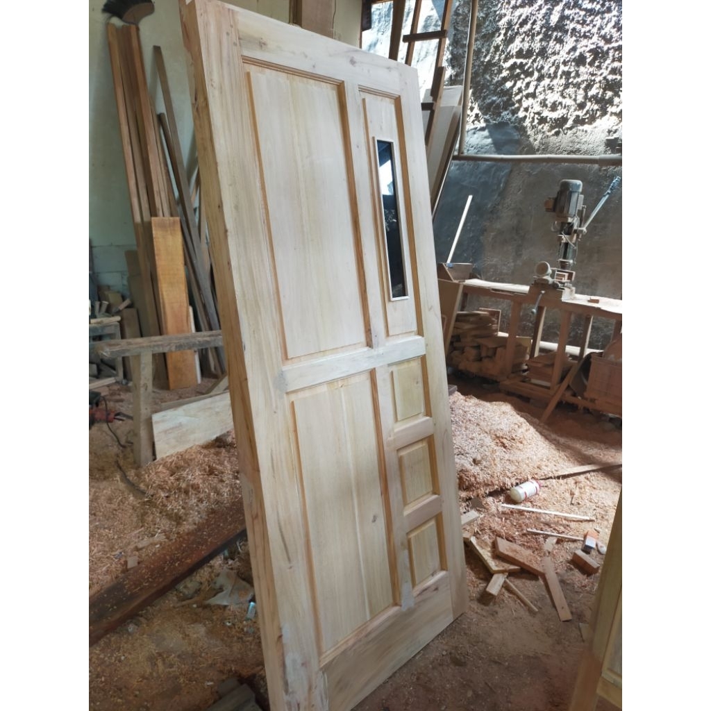 daun pintu panel pintu saja kayu mahoni