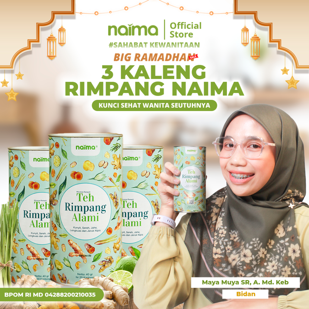 Teh Rimpang Naima - 3 Kaleng - Minuman Teh Rimpang Alami 100% Original ala Dr. Zaidul Akbar - Halal 