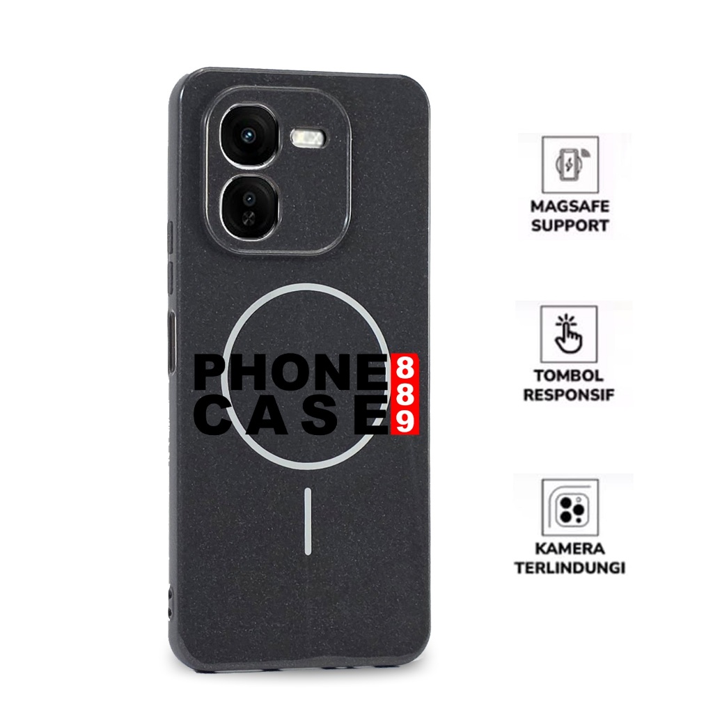 CASE MAGSAFE IQOO 13 IQOO Z9 5G IQOO Z9X CASE MAGSAFE BLACK GLOSSY MAGNETIC MAGSAFE MAG-12  PHONE