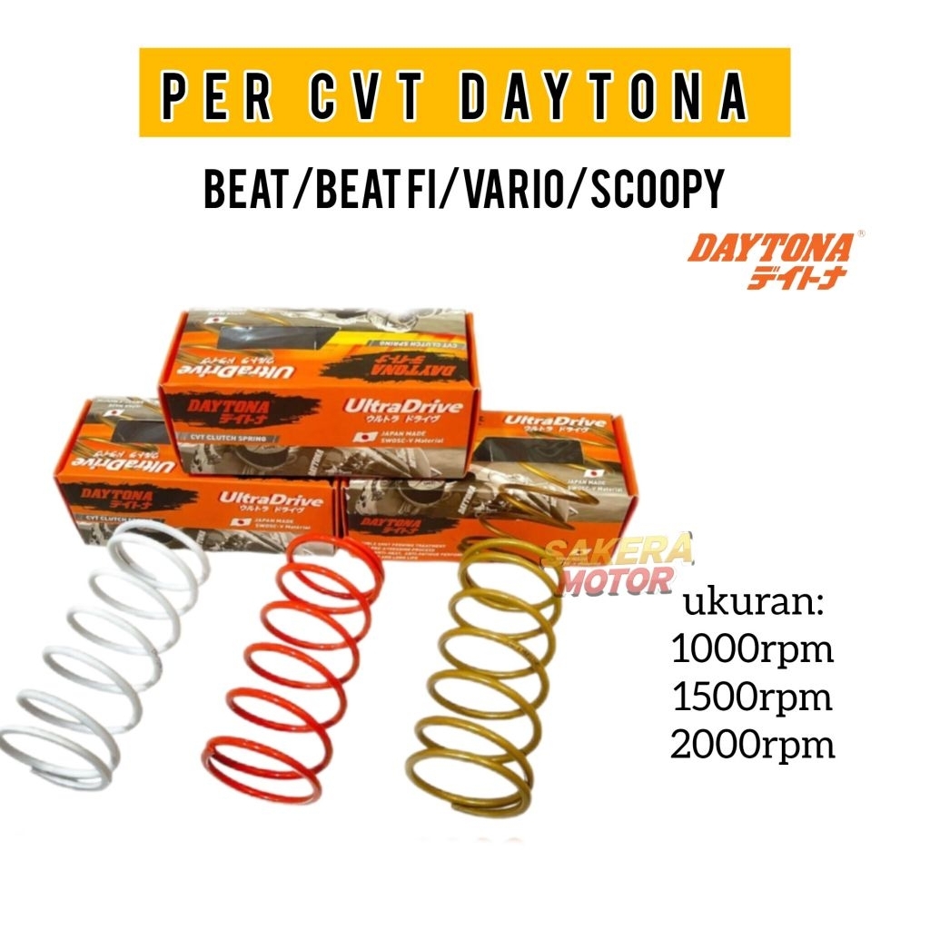 PER CVT DAYTONA BEAT/BEAT FI/VARIO/SCOOPY PER CVT DAYTONA ORIGINAL 1000RPM 1500RPM 2000RPM DAYTONA R