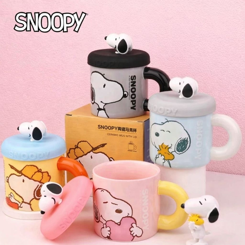 Mug Snoopy / Mug Karakter / Mug Snoopy Import / Gelas Snoopy / Cangkir Snoopy Turtup Silicon