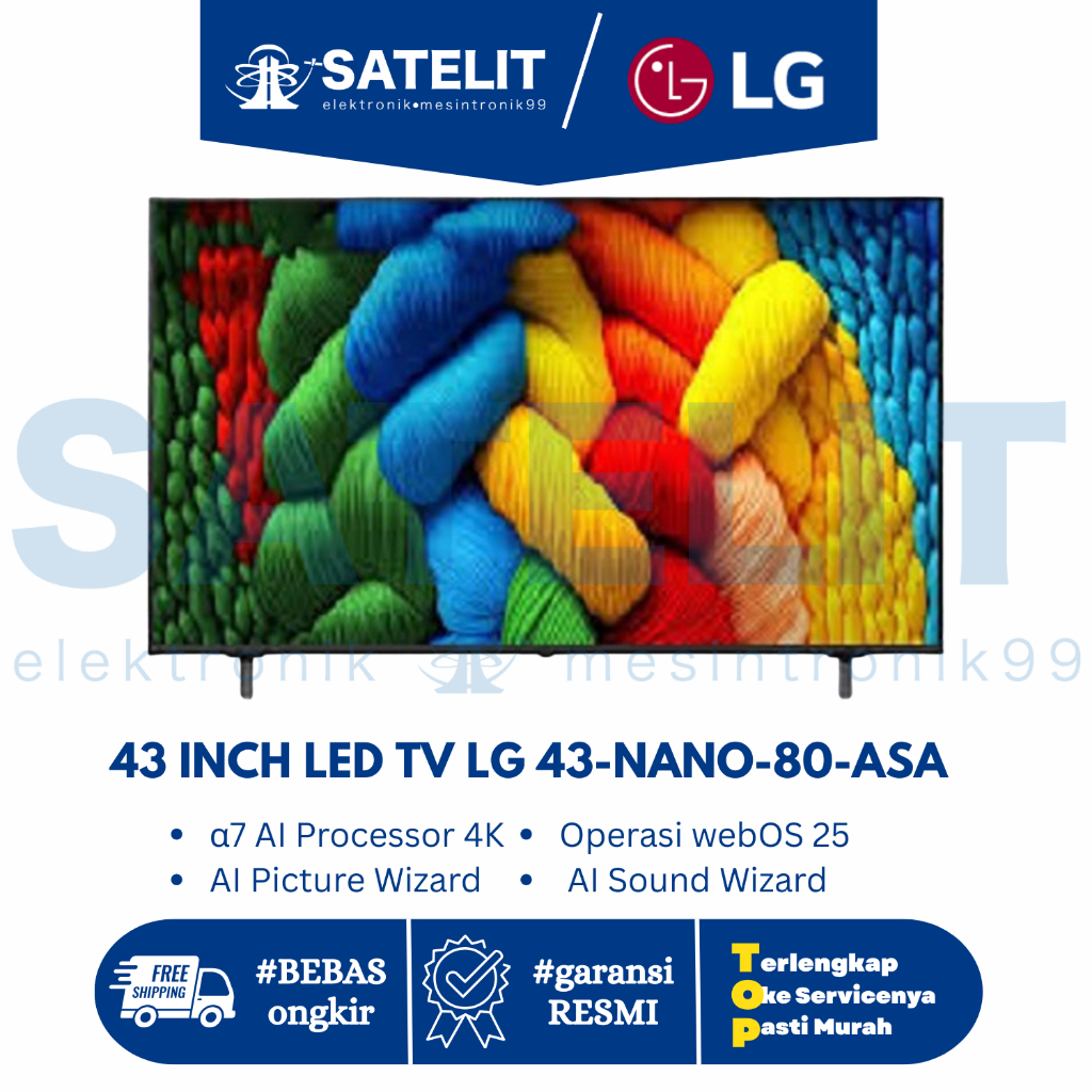 LG 43-NANO-80-ASA Nanocell Ai 4K Smart TV 43 inch – Smart TV 43 4K NanoCell AI