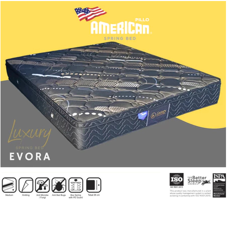 AMERICAN Evora Spring Bed Kasur Spon Bonnel Spring Comfortop 120x200 160x200 180x200