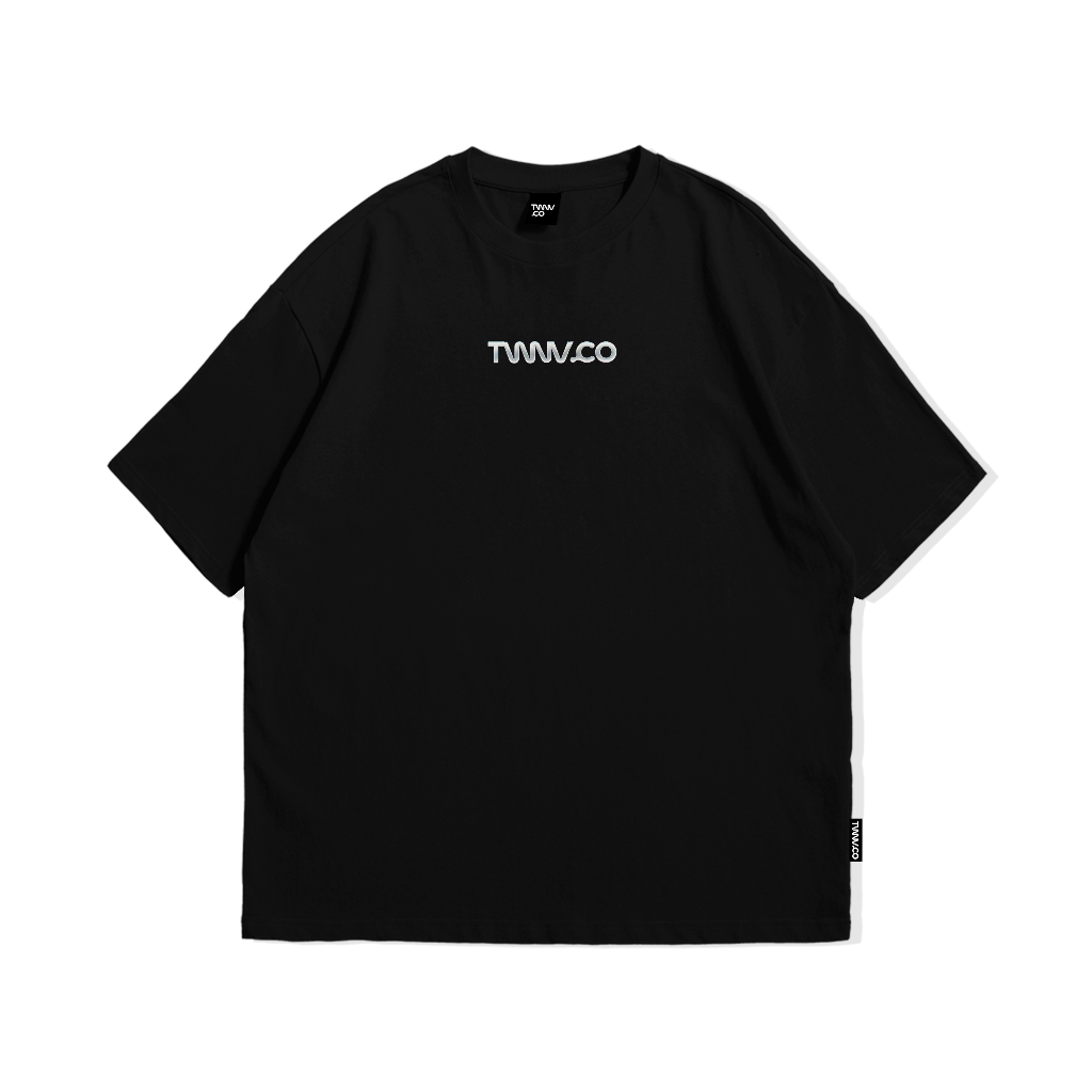 TWINETHRIVE T-Shirt Oversized Black Logo Style Silver || Kaos Oversize Pria & Wanita Oversized