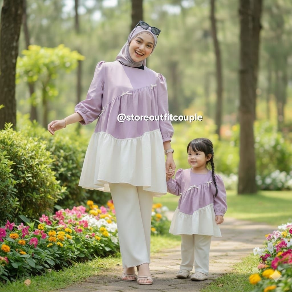 Aurora Couple Ibu Dan Anak Perempuan / Baju Couple Ibu Dan Anak Perempuan / Blouse Couple Ibu Anak P