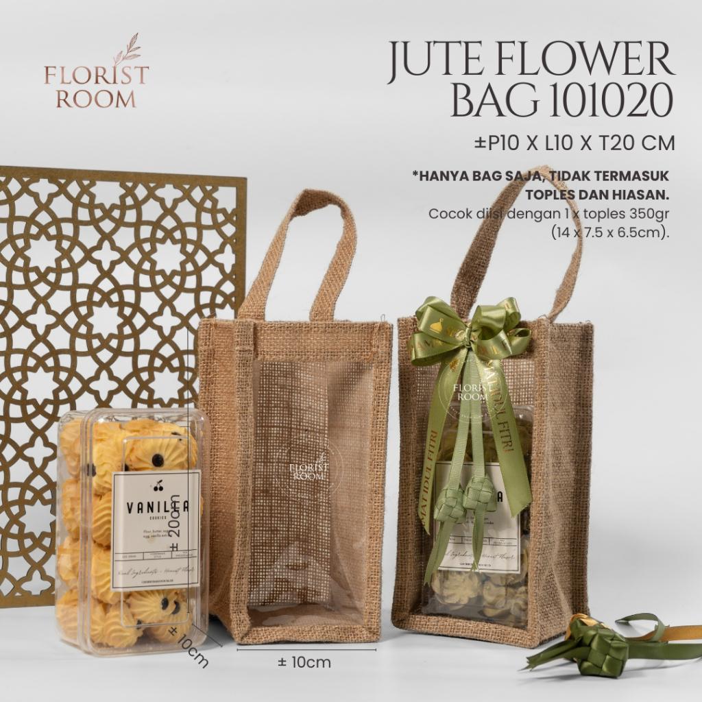 Jute Flower Bag 101020 - Hampers - Goodie Bag - Tas Hampers