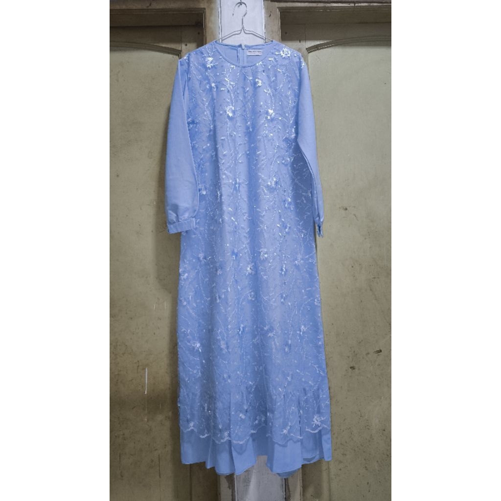 Preloved PL Gamis Tile Brukat Welly Boutique baru 1x Pakai