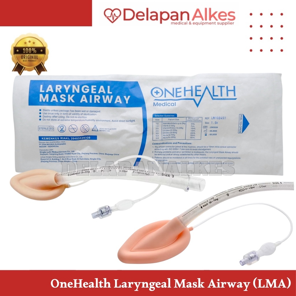 OneHealth Laryngeal Mask Airway LMA Silicone Per Pcs Alat Bantu Jalan Napas Disposable