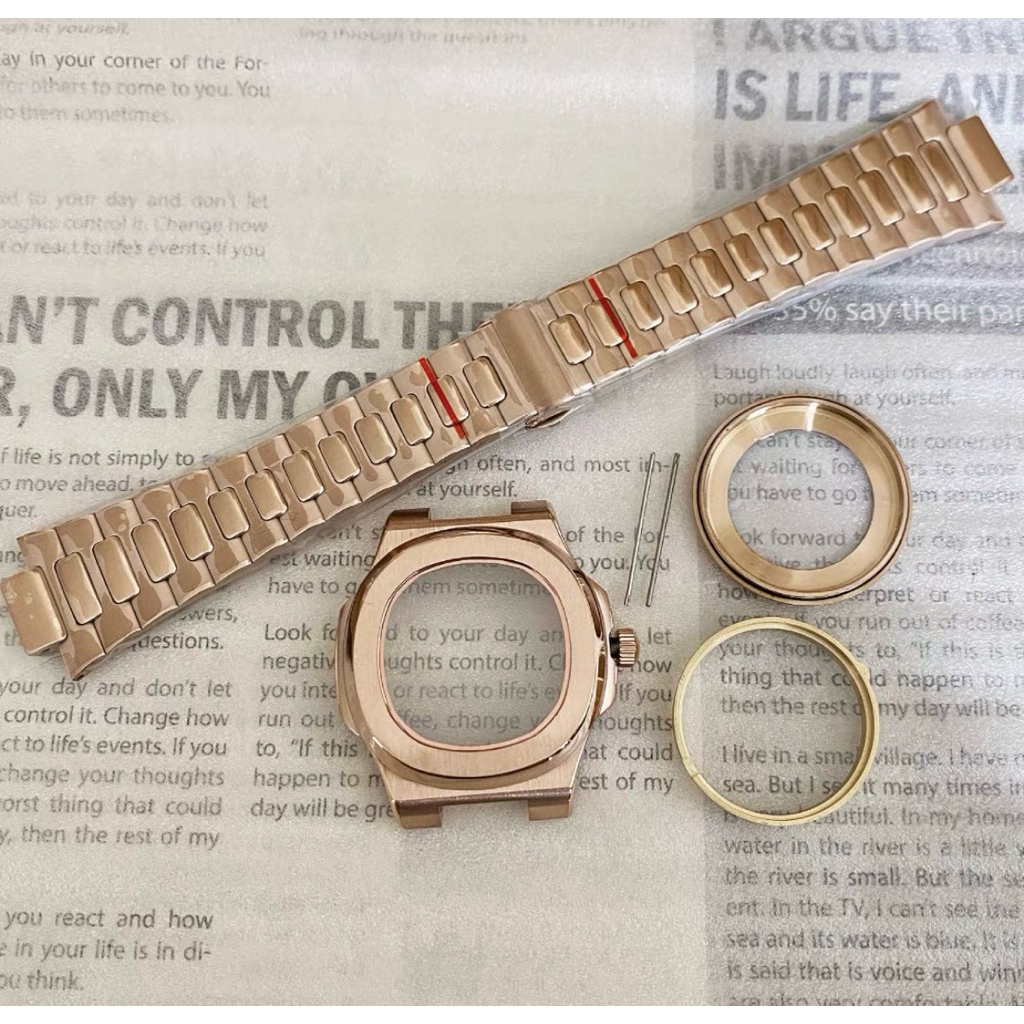 Seiko Mod Nautilus Rose Gold Sapphire Crystal for NH Movement Only