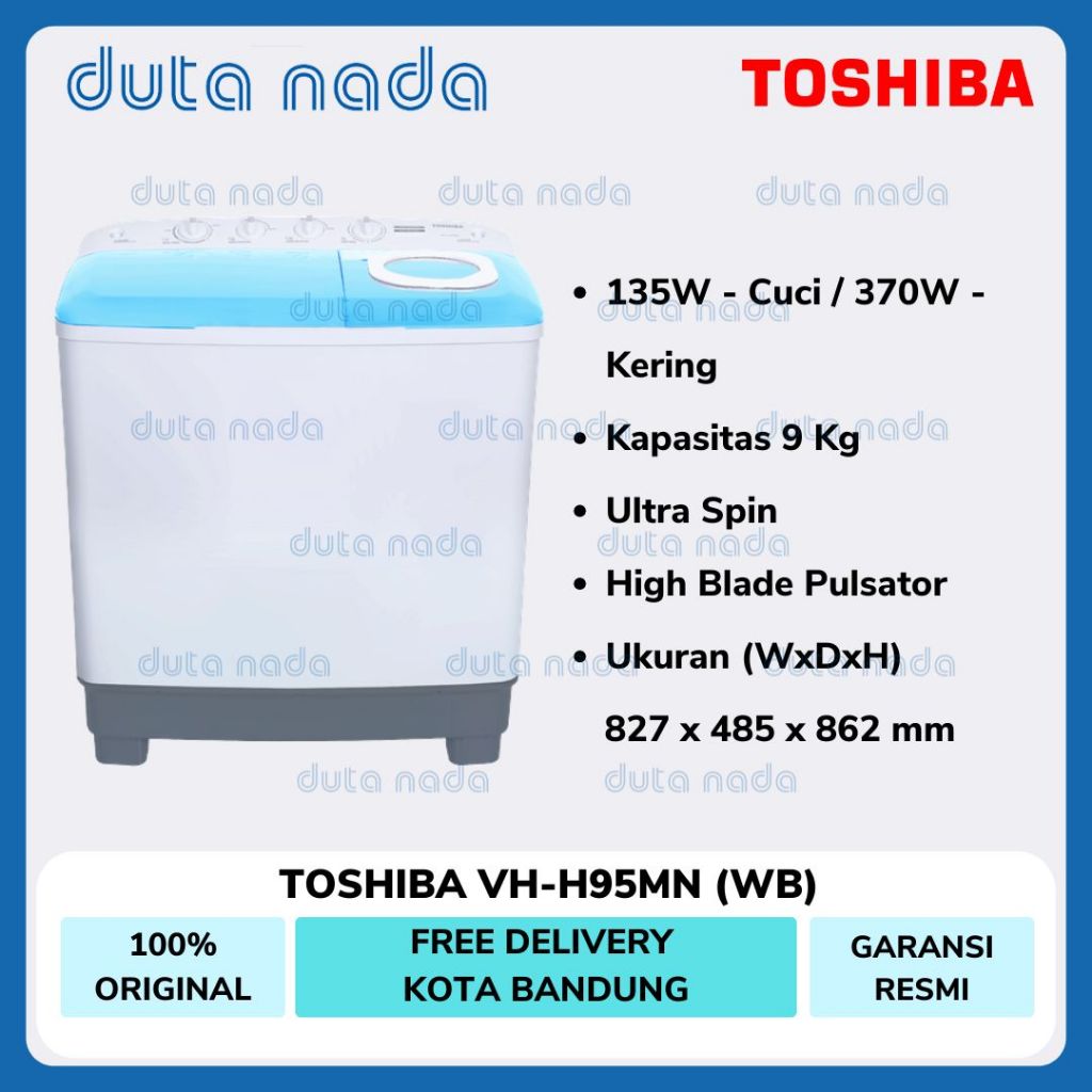 TOSHIBA Mesin Cuci Twin Tub E06 Series VH-M100MN (WR) (WB) / VHM100MN (WR) (WB)