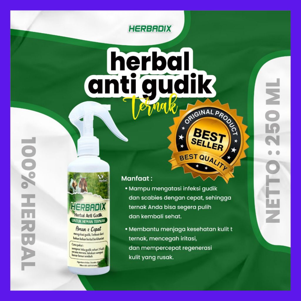 AMPUH  Obat Kudis Ternak Kambing Tanpa Suntik, Obat Kudis Ternak Kambing Herbal