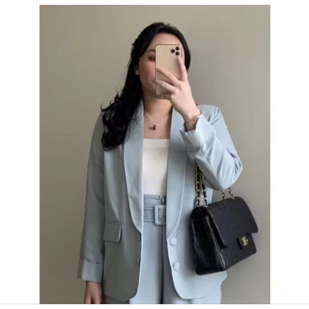 Monomolly-Injae Belt Culotte MINT & Monomolly- Dalmi Premium Blazer MINT