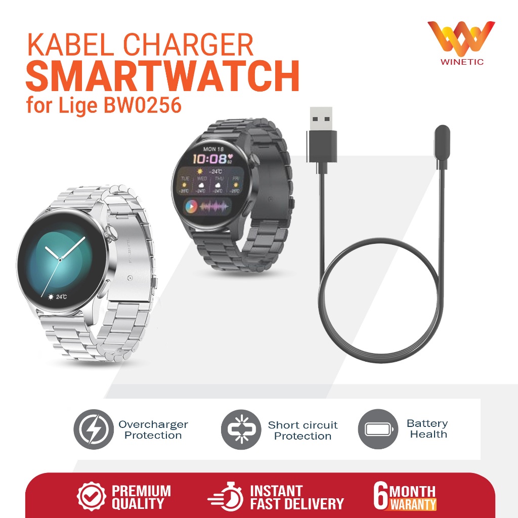 Kabel USB Charger Casan Smartwatch Jam Tangan Lige BW0256 Magnetic Smart watch Type A Charging