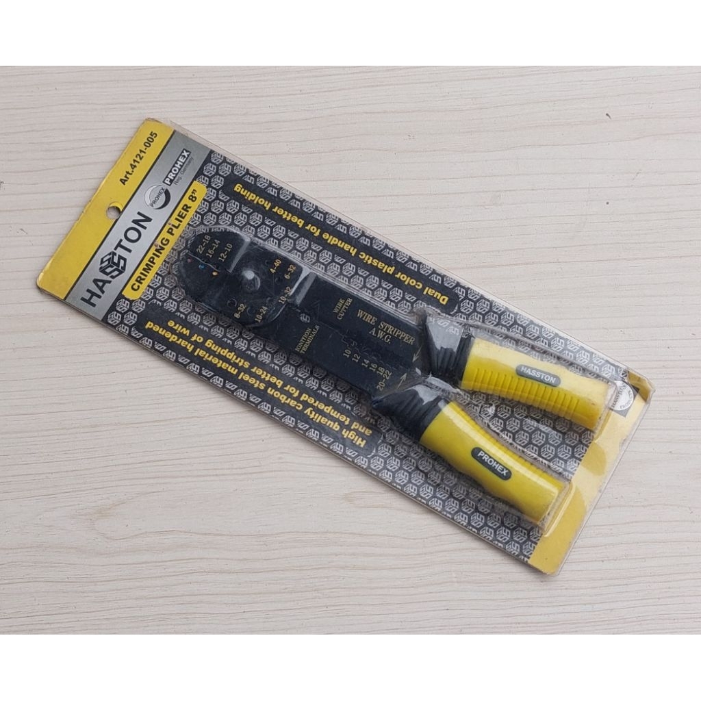 Tang Sekun Kabel Prohex Haston Tang Crimping Plier 8" Tang Jepit Skun Cable