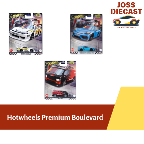 Hotwheels Premium Boulevard - Nissan Silvia S15 LBWK - Porsche Cayman - MBK Van
