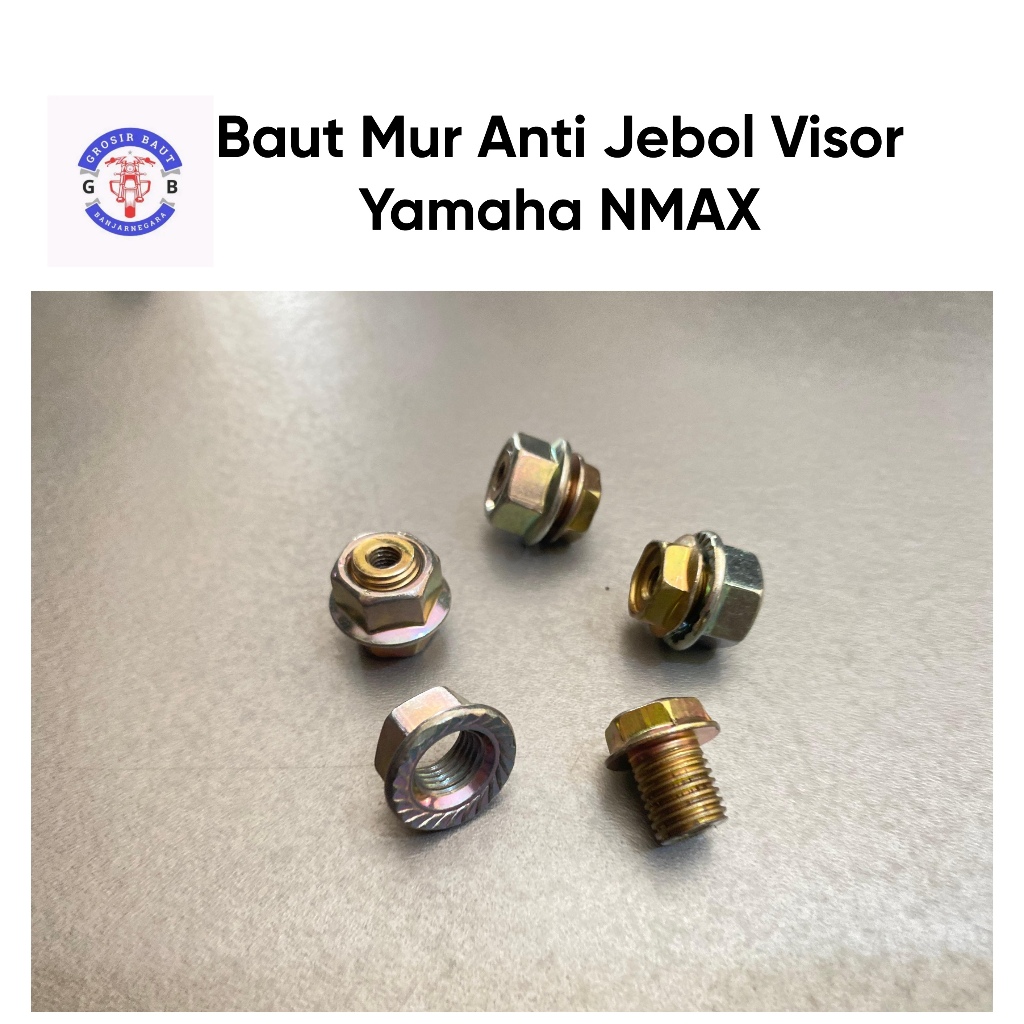 [1 SET ISI 4] Baut Mur Anti Jebol Visor Yamaha NMAX – Baut Visor Depan Custom / Variasi