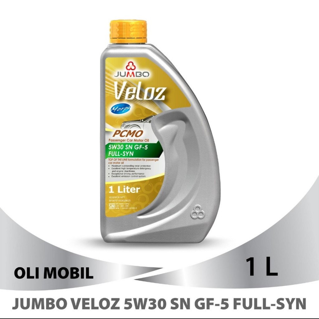 JUMBO VELOZ PCMO 5W30 1L/OLI MESIN 5W 30/5W30 Api SN Bensin Full Synthetic 1L/1 L