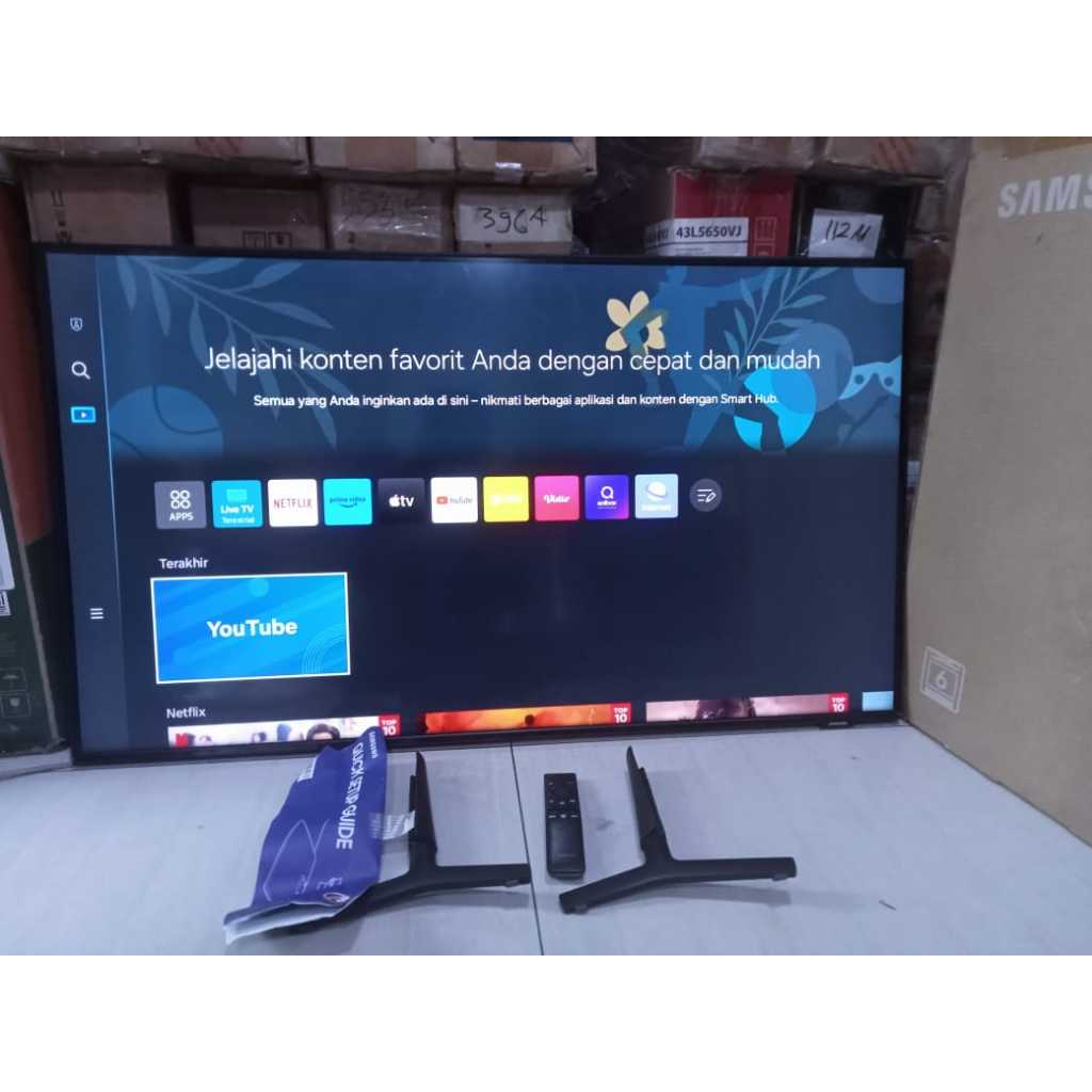 TV LED SAMSUNG 43IN 4K UHD SMART TV YOUTUBE DIGITAL TV KONDISI BEKAS PEMAKAIAN 6216F