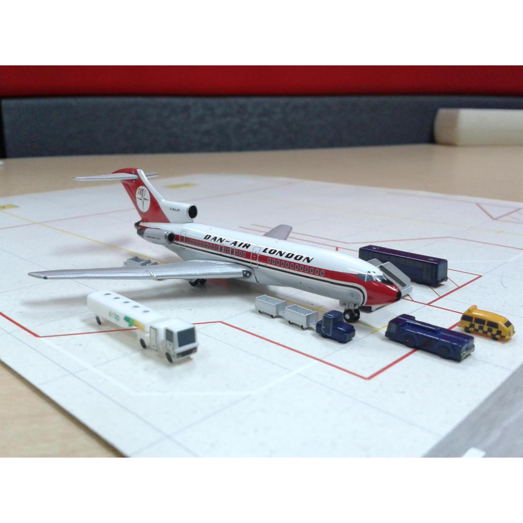 Diecast Pesawat - Dan-Air London - Boeing 727-46 rego G-BAJW Gemini Jets skala 1:400