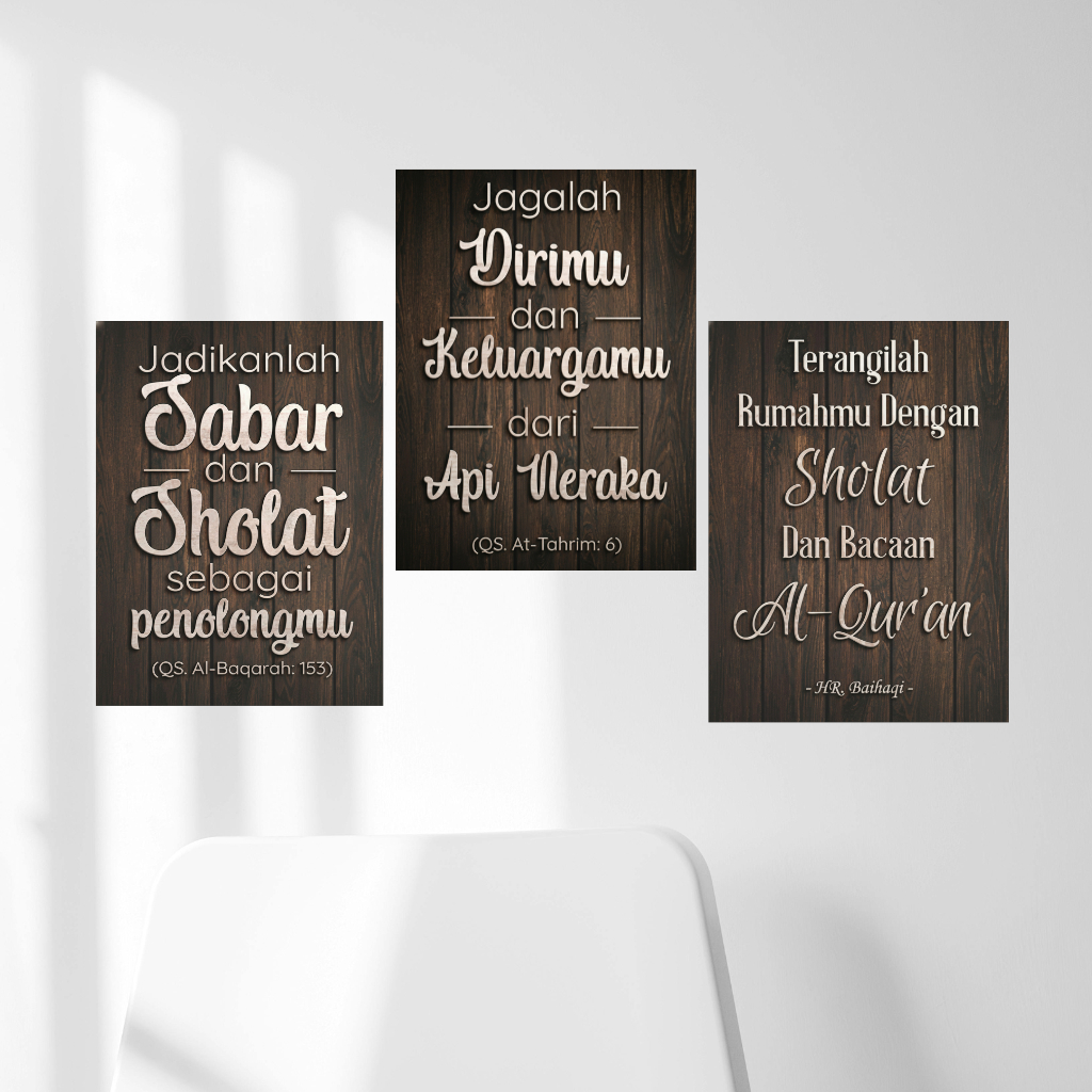 Pajangan Dinding Islamic Quotes - Kata Bijak Islami Pengingat Sholat & Dzikir