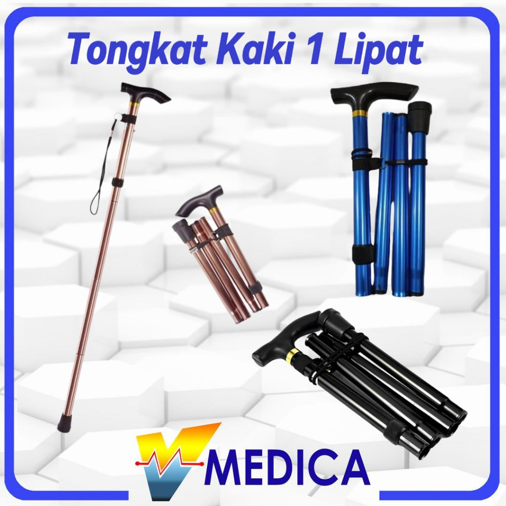 Tongkat Kaki 1 Lurus Lipat / Tongkat Lipat kaki 1 / Tongkat Manula