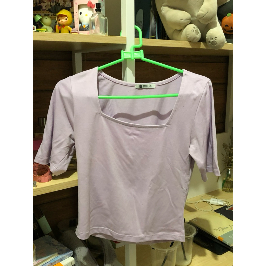 CROP TOP UNGU LILAC WANITA
