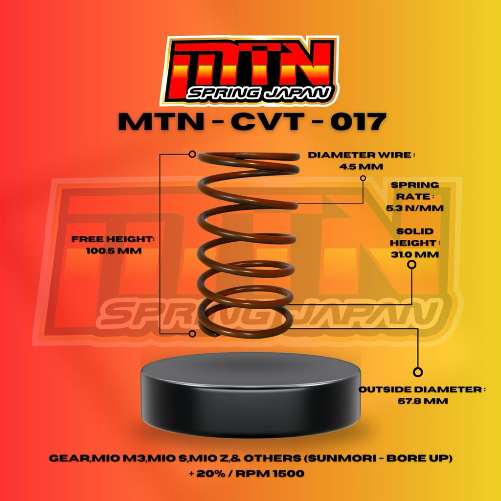 CVT Spring MTN 017 1500RPM (GEAR,Mio M3,Mio,MioZ & Others(Sunmory-Bore up)
