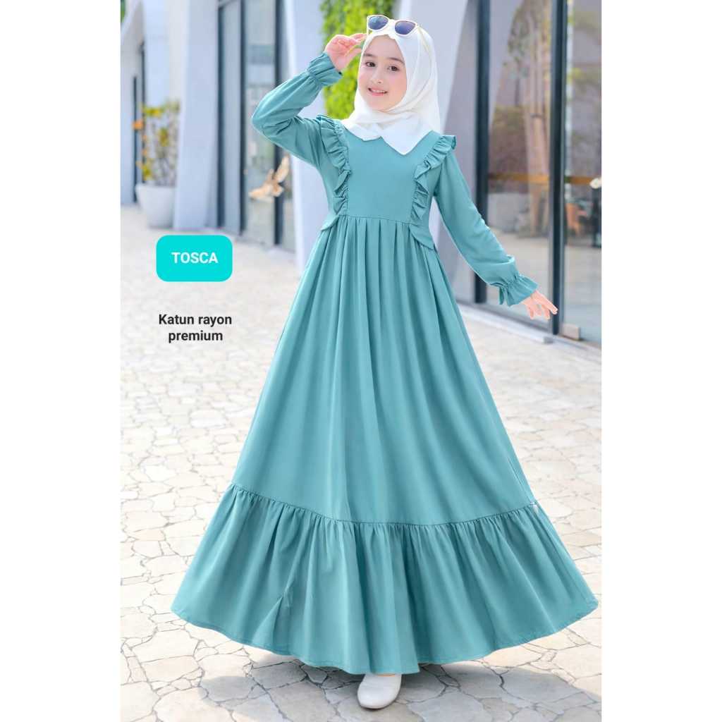 GROSIR BAJU MURAH  - Gamis Anak Rayon Polos Premium/ Gamis Anak Murah/ Gamis Anak Polos Premium/ Gam