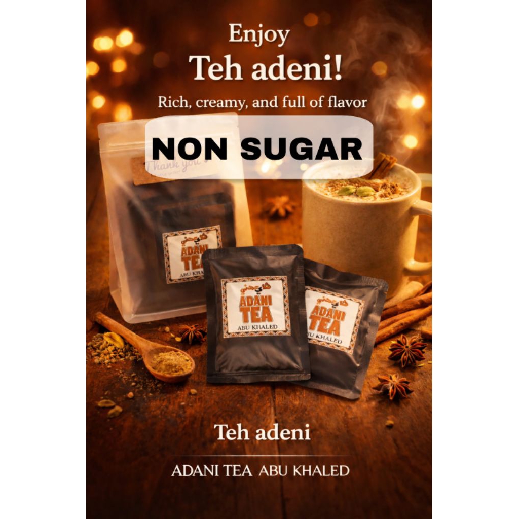 ADANI TEA ABU KHALED PREMIUM TANPA GULA (susu teh rempah)