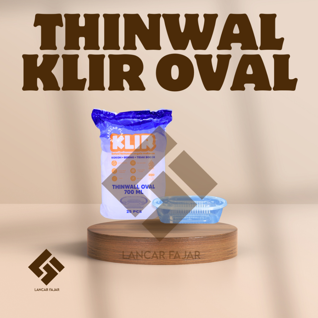 [DOS] oval klir 700ml 450ml tepak oval merk klir / thin wall oval klir 700ml 450ml Thinwall Klir Ova