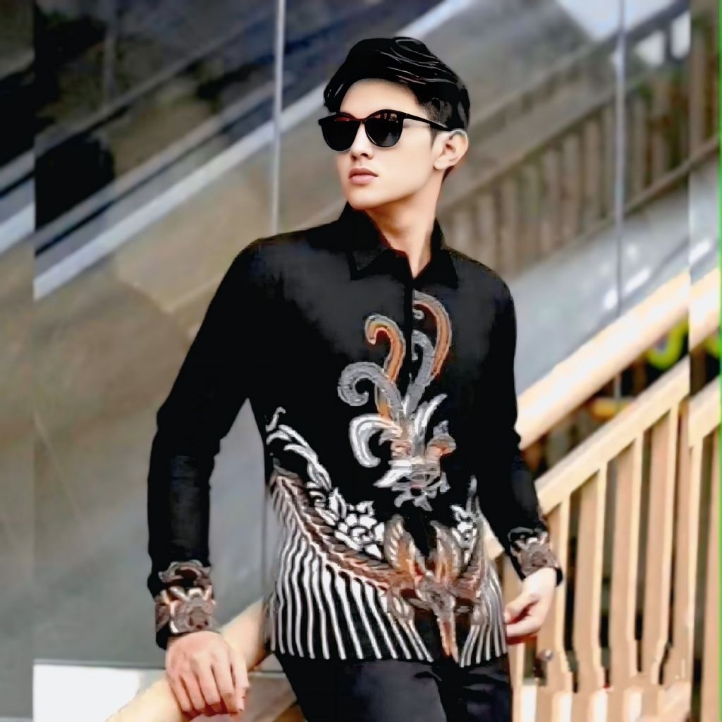 Kemeja Batik Motif Ayam Lengan Panjang Ukuran M L XL XXL Baju Batik Pria Dewasa