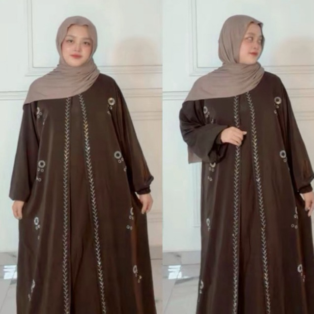 Grosir Jubah Arab Saudi Hitam/Gamis Arab Saudi Hitam Turki Zhepy/Abaya Arab Saudi Hitam Bulat mahoga