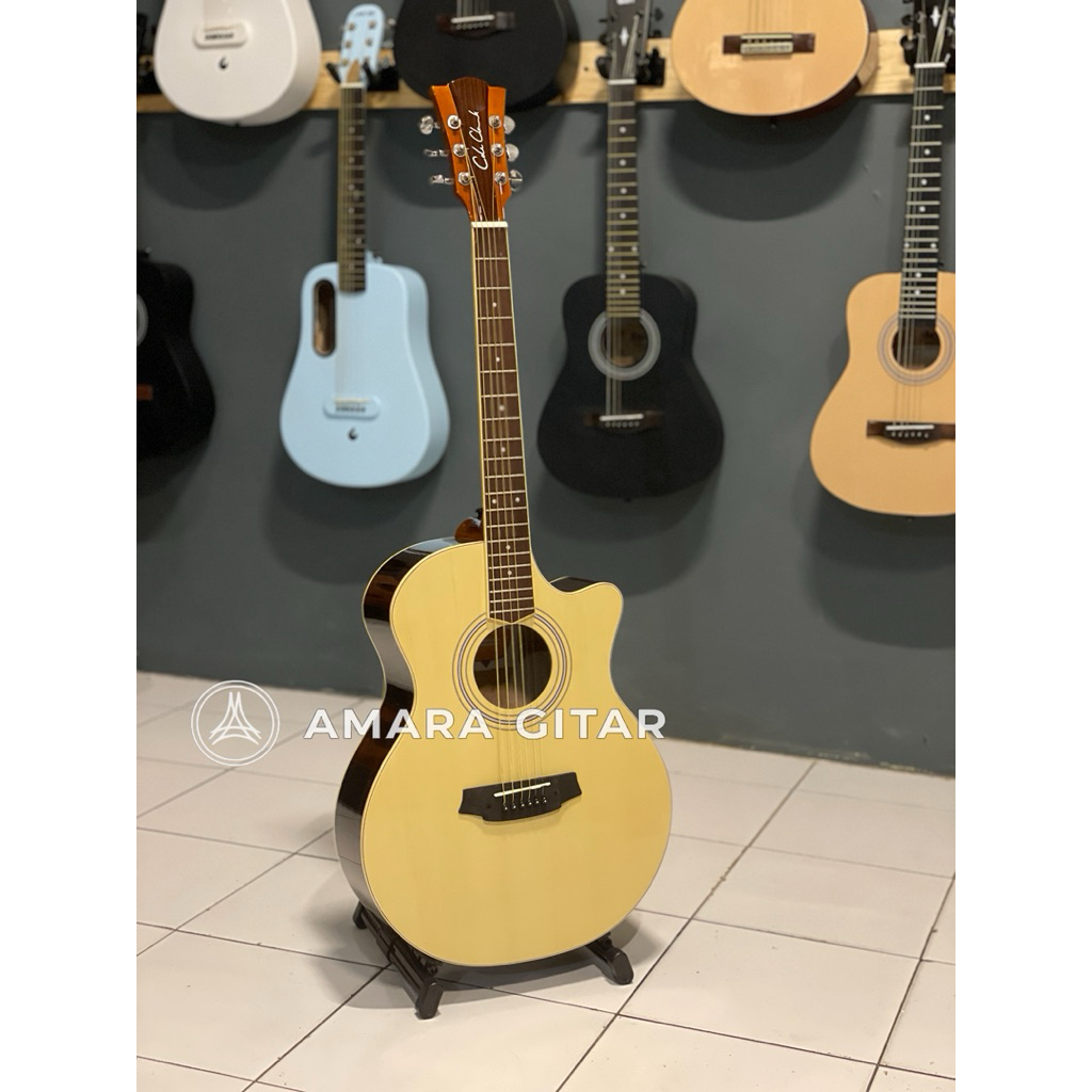Gitar akustik elektrik cole clark Natural