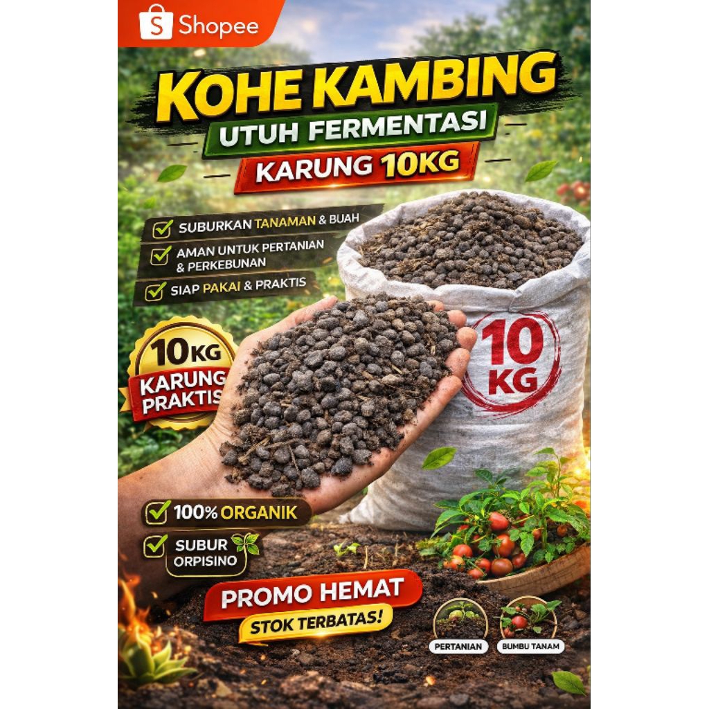 kohe kambing BUTIRAN karung 10kg