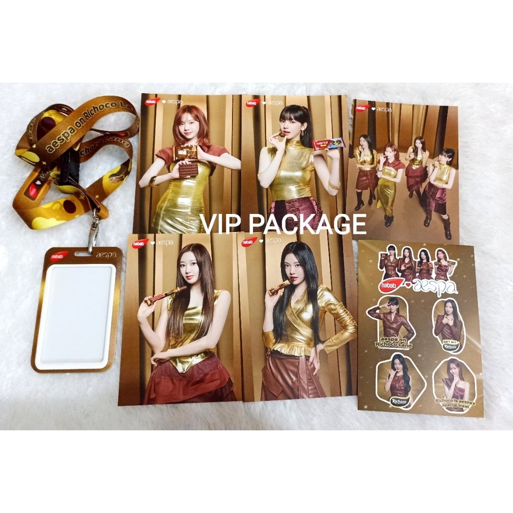 Readystock official VIP Package aespa nabati postcard set sticker lanyard photocard pc holder richoc