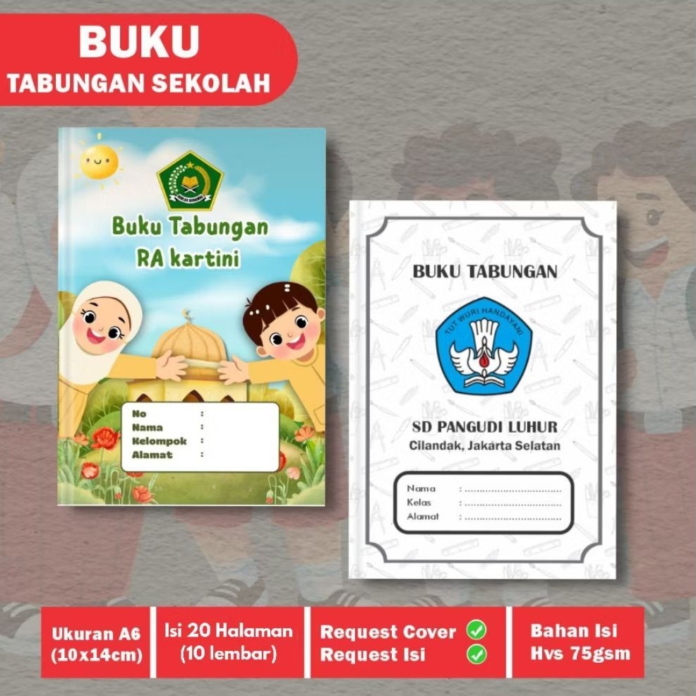 Buku Tabungan Sekolah Custom