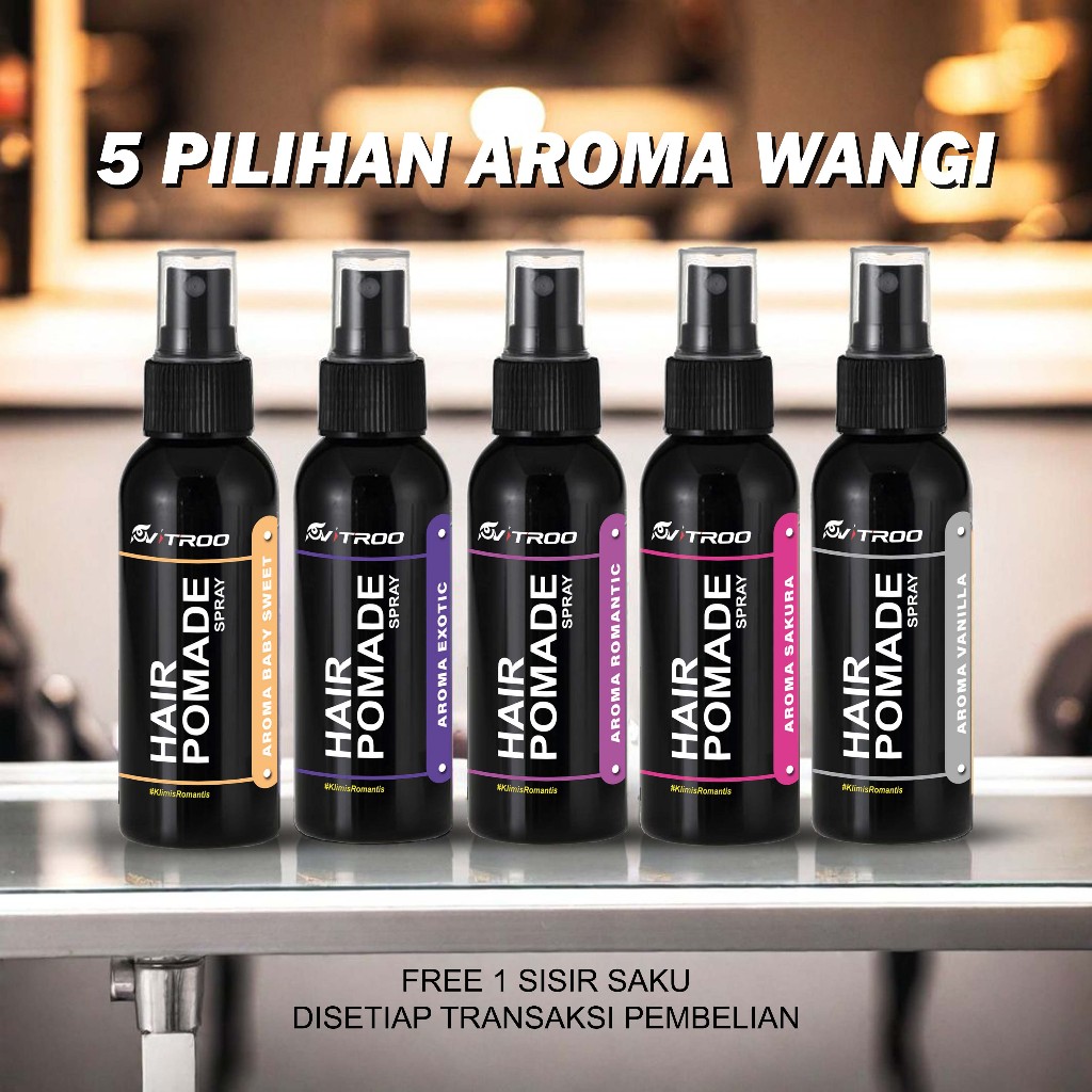 Pomade Cair Parfum Minyak Rambut Spray 60 ml waterbased