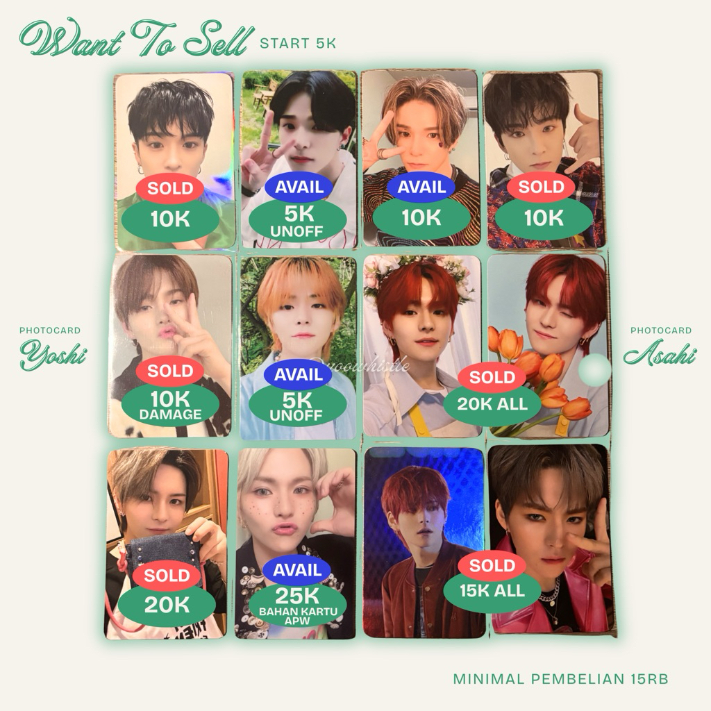 OFFICIAL UNOFFICIAL PHOTOCARD YOSHI APPLEWOOD ASAHI DIGIPACK SECOND STEP HELLO TREASURE