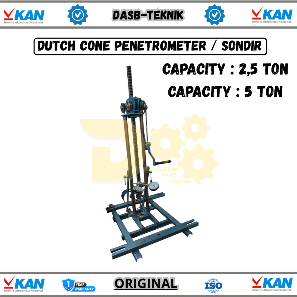 Alat Sondir Tanah 2,5 Ton Manual - Paket Lengkap 20 Meter & Dual Manometer