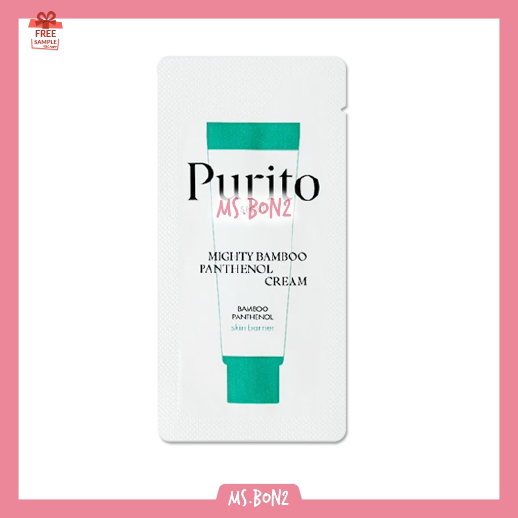 PURITO Seoul Mighty Bamboo Panthenol Cream Sample Sachet 1ml Mini Trial Travel Sample Skin Barrier B