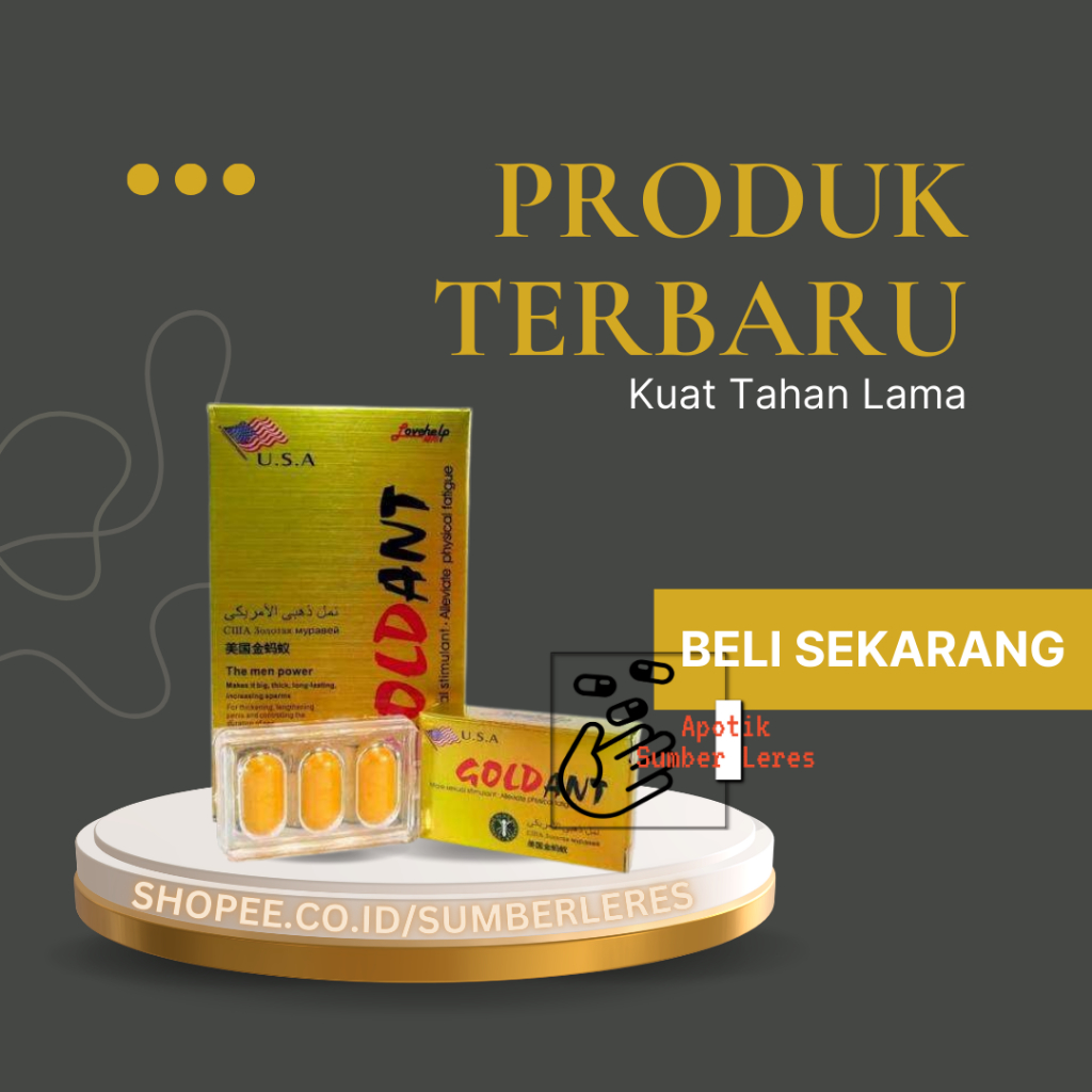 SUPLEMEN GOLD ANT ASLI ORIGINAL ISI 12 BUTIR MENAMBAH STAMINA PRIA OBAT HERBAL VITALITAS TAHAN LAMA 