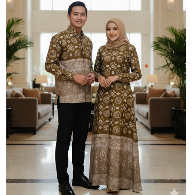 COUPLE BAJU MOTIF JUMPUTAN PRADA KHAS PALEMBANG / DRESS, TUNIK, KEMEJA Couple Baju Jumputan Palemban