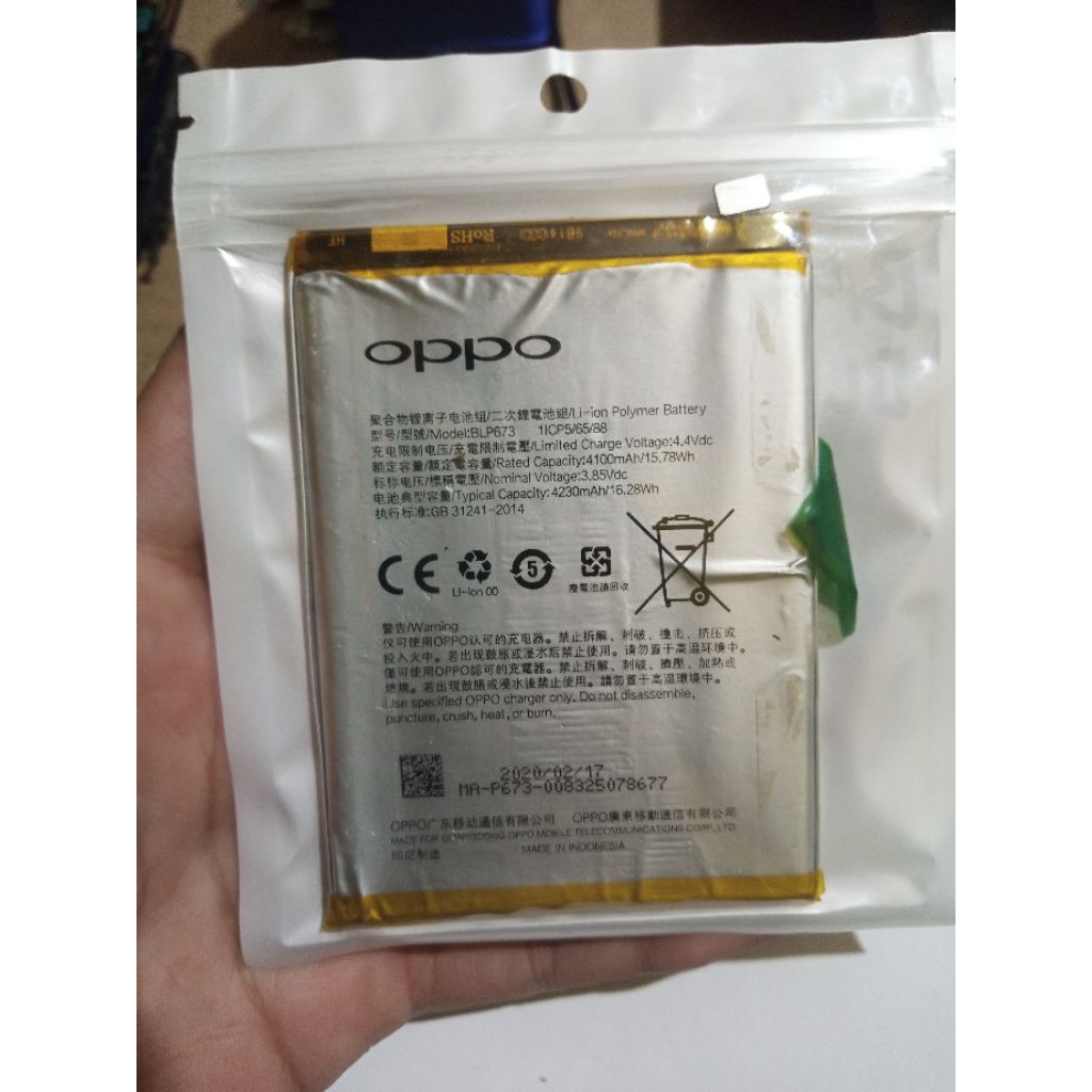 Baterai Oppo A12 Original Cabutan Second