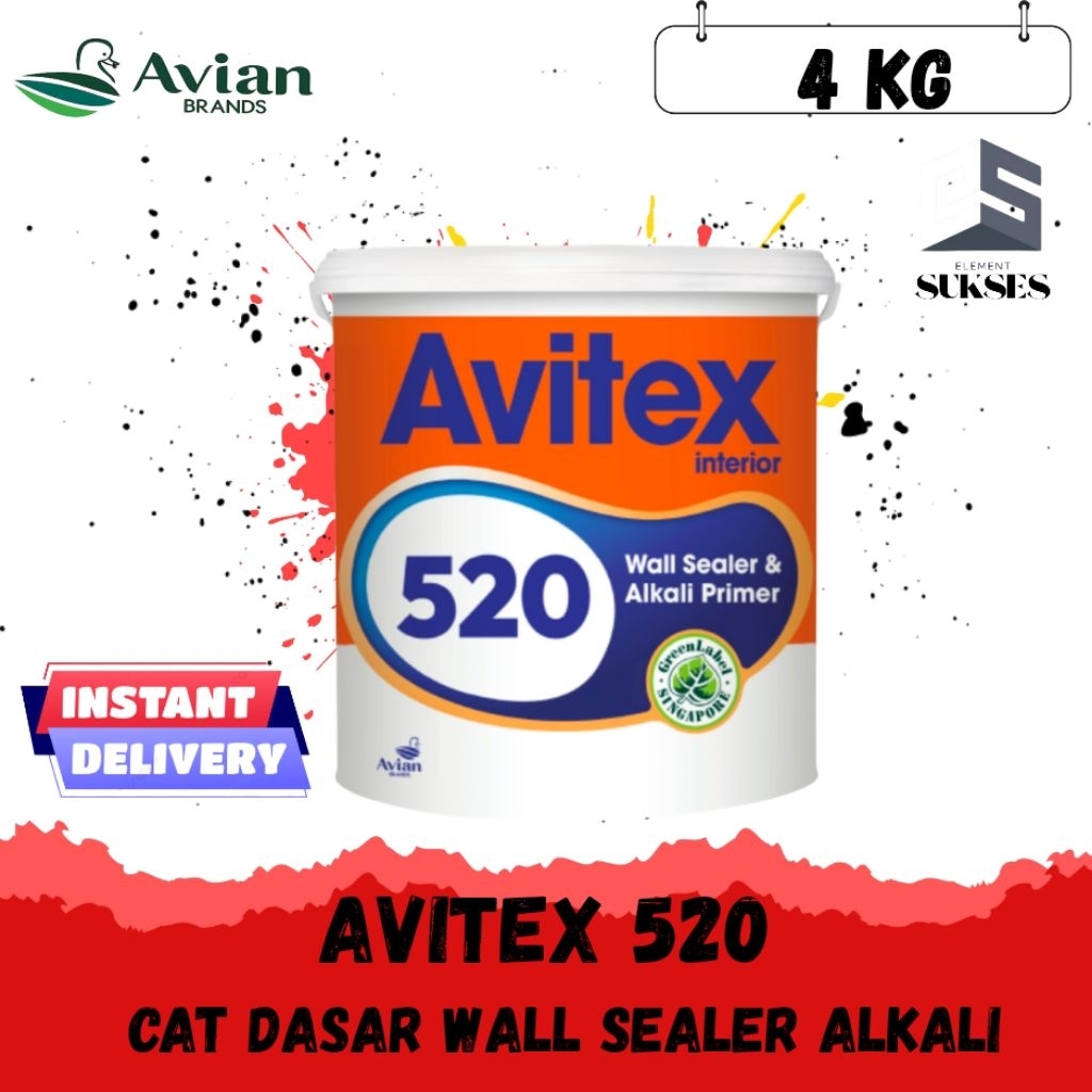 AVITEX 520 WALL SEALER ALKALI CAT TEMBOK DASAR INTERIOR 4KG