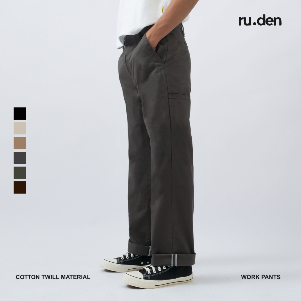 RUDEN LONG CHINOS PANTS WORKPANTS REGULAR CUT DARK GREY